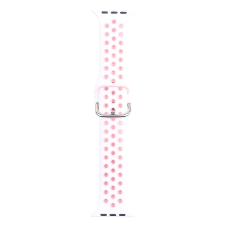 Metal Buckle Silicone Replacement Watchband For Apple Watch Series, 7 45mm / 6 & SE & 5 & 4 44mm / 3 & 2 & 1 42mm