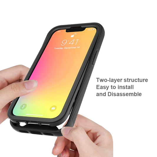 Dual-layer shockproof case in starry sky solid color for iPhone 13 Pro Max