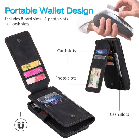Closed case profile showing sleek horizontal flip mechanism and leather finish