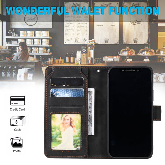 Business leather case iPhone 12 Pro Max demonstrating holder stand in use