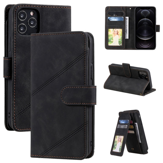 iPhone 12 Pro Max leather flip case with card slots, wallet and lanyard holder