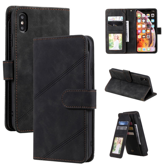 Premium PU leather iPhone SE 2022 flip case with card slots, wallet, and lanyard attachment