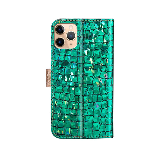 Crocodile embossed glitter leather exterior detail iPhone 13 Pro Max protective case