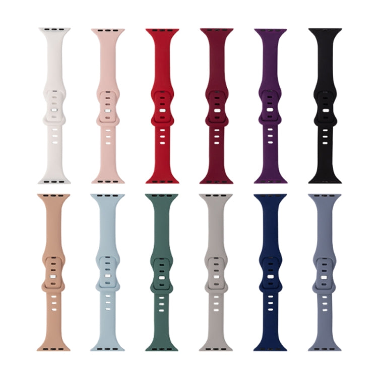 Slimming 8-buckle Silicone Replacement Strap Watchband, For Apple Watch Series 7  41mm / & 6 & SE & 5 & 4 40mm, For Apple Watch Series  7  45mm / & 6 & SE & 5 & 4 44mm