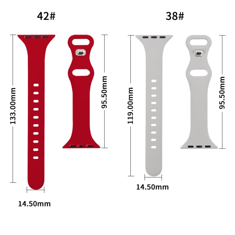 Slimming 8-buckle Silicone Replacement Strap Watchband, For Apple Watch Series 7  41mm / & 6 & SE & 5 & 4 40mm, For Apple Watch Series  7  45mm / & 6 & SE & 5 & 4 44mm