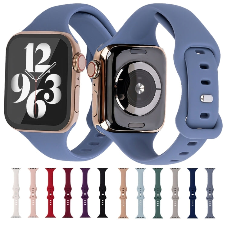 Slimming 8-buckle Silicone Replacement Strap Watchband, For Apple Watch Series 7  41mm / & 6 & SE & 5 & 4 40mm, For Apple Watch Series  7  45mm / & 6 & SE & 5 & 4 44mm