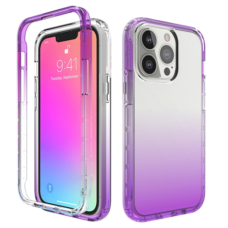 Shockproof High Transparency Two-color Gradual Change PC+TPU Candy Colors Protective Case, For iPhone 13 Pro