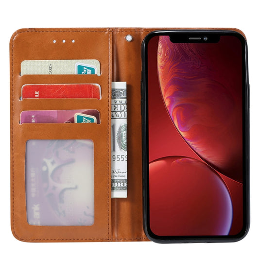 Textured leather flip case iPhone 13 mini with built-in wallet and photo display