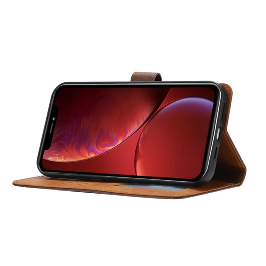 Horizontal flip leather case open position showing wallet functionality