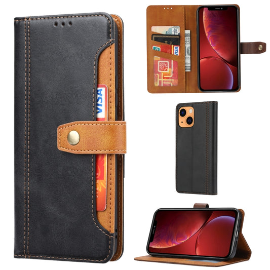 Calf texture surface detail on genuine leather iPhone 13 mini protective case