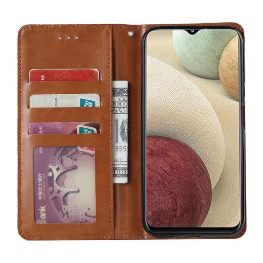 Knead textured flip wallet case showing interior card slots for Galaxy A22 models