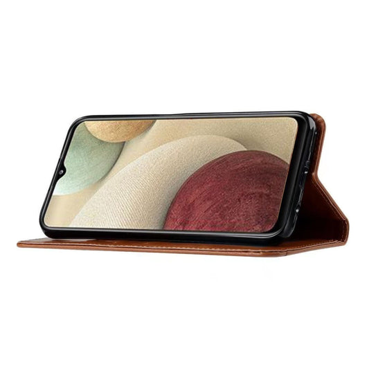 Galaxy A22 4G protective leather case detail showcasing horizontal flip mechanism