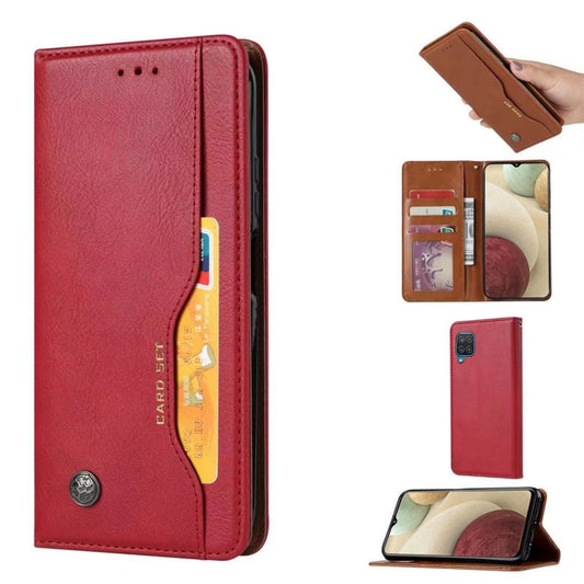Knead texture leather flip case Samsung Galaxy A22 4G with photo frame wallet card slots