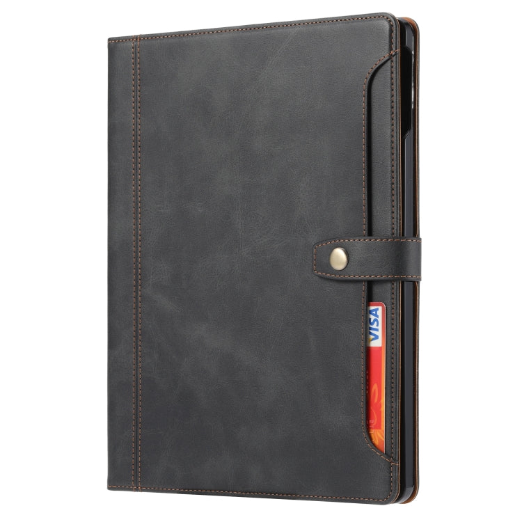 Étui à rabat horizontal en cuir de veau avec cadre photo, support, emplacements pour cartes et portefeuille, pour iPad Pro 11 pouces (2022/2021/2020), iPad Pro 12,9 pouces (2022/2021/2020), iPad Air 13 (2024/2021/2020)