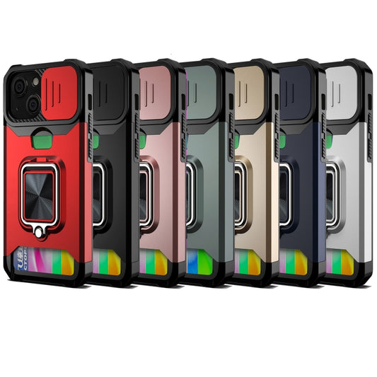 Protective PC TPU hybrid case for iPhone 13 mini featuring card slot