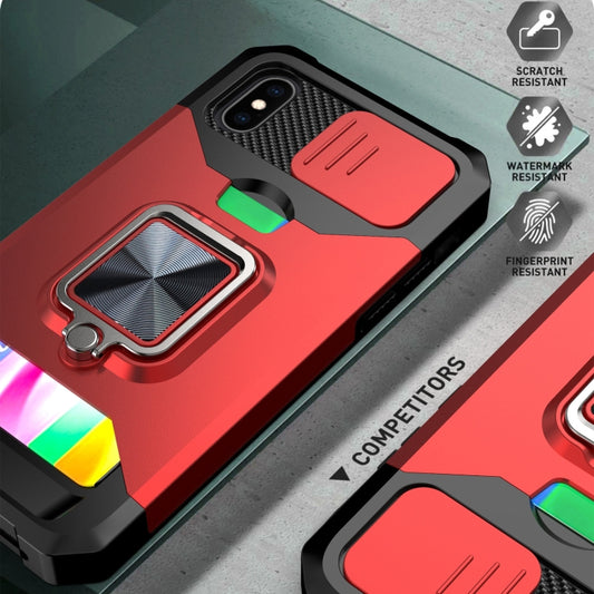 iPhone XR durable shockproof case showcasing privacy camera cover detail