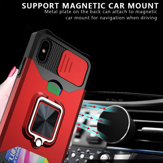 iPhone 11 Pro protective case with sliding lens guard and kickstand ring