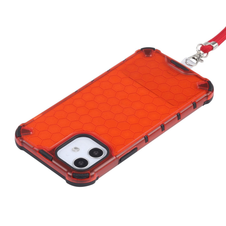 Shockproof Honeycomb PC + TPU Case with Neck Lanyard, For iPhone 12 mini, For iPhone 12 / 12 Pro, For iPhone 12 Pro Max, For iPhone 11, For iPhone 11 Pro, For iPhone 11 Pro Max