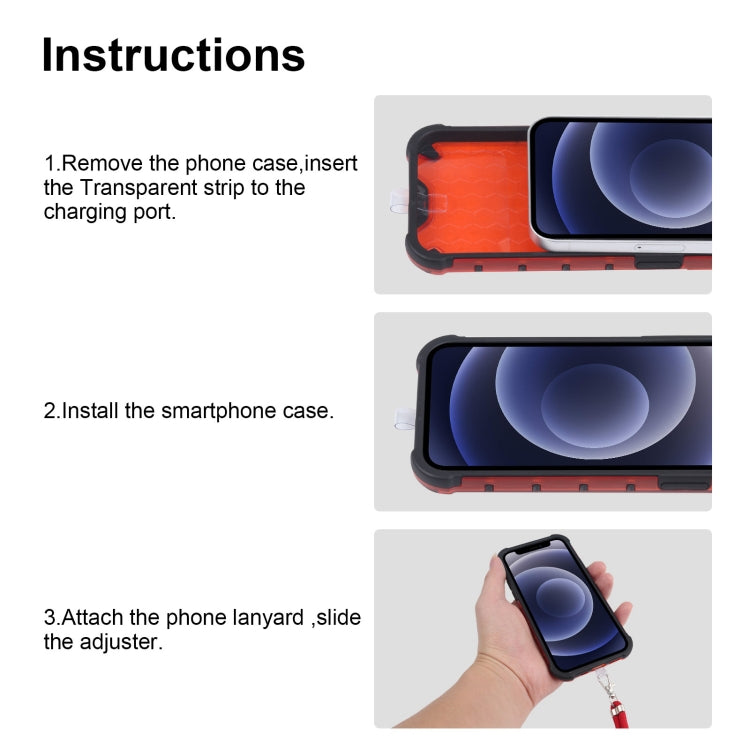 Shockproof Honeycomb PC + TPU Case with Neck Lanyard, For iPhone 12 mini, For iPhone 12 / 12 Pro, For iPhone 12 Pro Max, For iPhone 11, For iPhone 11 Pro, For iPhone 11 Pro Max