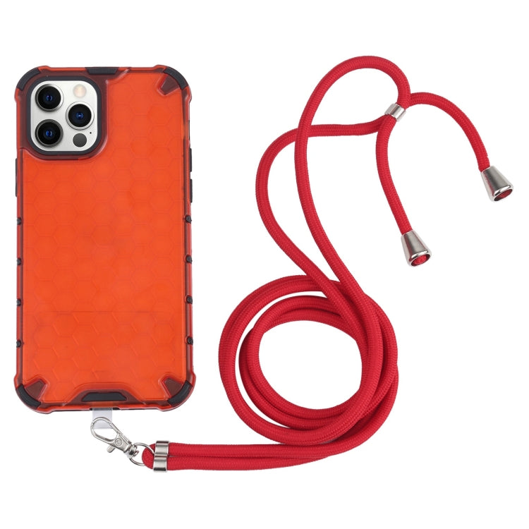 Shockproof Honeycomb PC + TPU Case with Neck Lanyard, For iPhone 12 mini, For iPhone 12 / 12 Pro, For iPhone 12 Pro Max, For iPhone 11, For iPhone 11 Pro, For iPhone 11 Pro Max