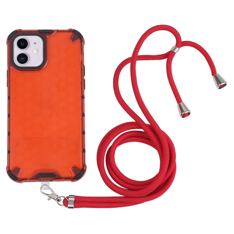 Shockproof Honeycomb PC + TPU Case with Neck Lanyard, For iPhone 12 mini, For iPhone 12 / 12 Pro, For iPhone 12 Pro Max, For iPhone 11, For iPhone 11 Pro, For iPhone 11 Pro Max