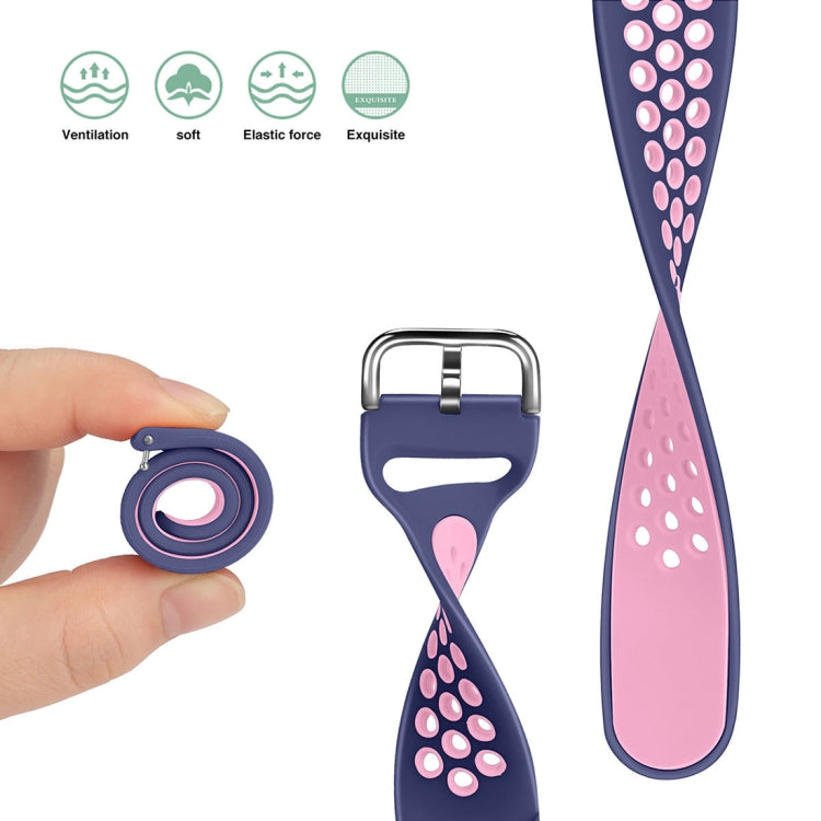 For Galaxy Watch 46 / S3 / Huawei Watch GT 1 / 2 22mm Smart Watch Silicone Double Color Wrist Strap Watchband, L