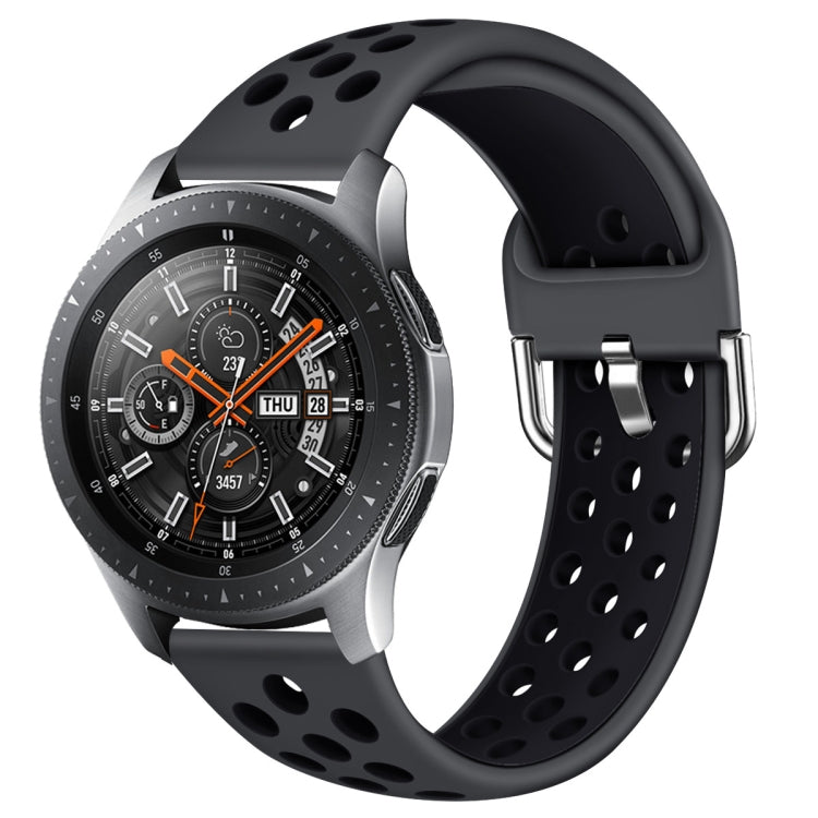 For Galaxy Watch 46 / S3 / Huawei Watch GT 1 / 2 22mm Smart Watch Silicone Double Color Wrist Strap Watchband, L