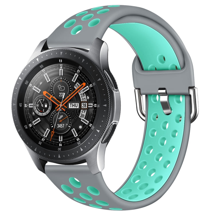 For Galaxy Watch 46 / S3 / Huawei Watch GT 1 / 2 22mm Smart Watch Silicone Double Color Wrist Strap Watchband, L
