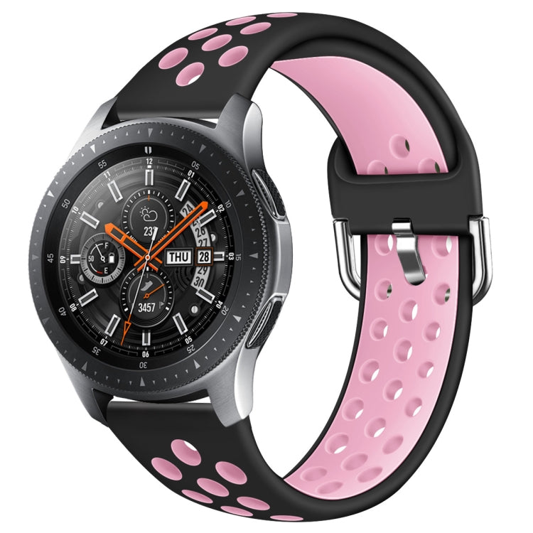 For Galaxy Watch 46 / S3 / Huawei Watch GT 1 / 2 22mm Smart Watch Silicone Double Color Wrist Strap Watchband, L