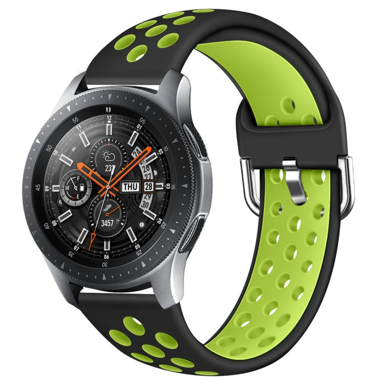 For Galaxy Watch 46 / S3 / Huawei Watch GT 1 / 2 22mm Smart Watch Silicone Double Color Wrist Strap Watchband, L