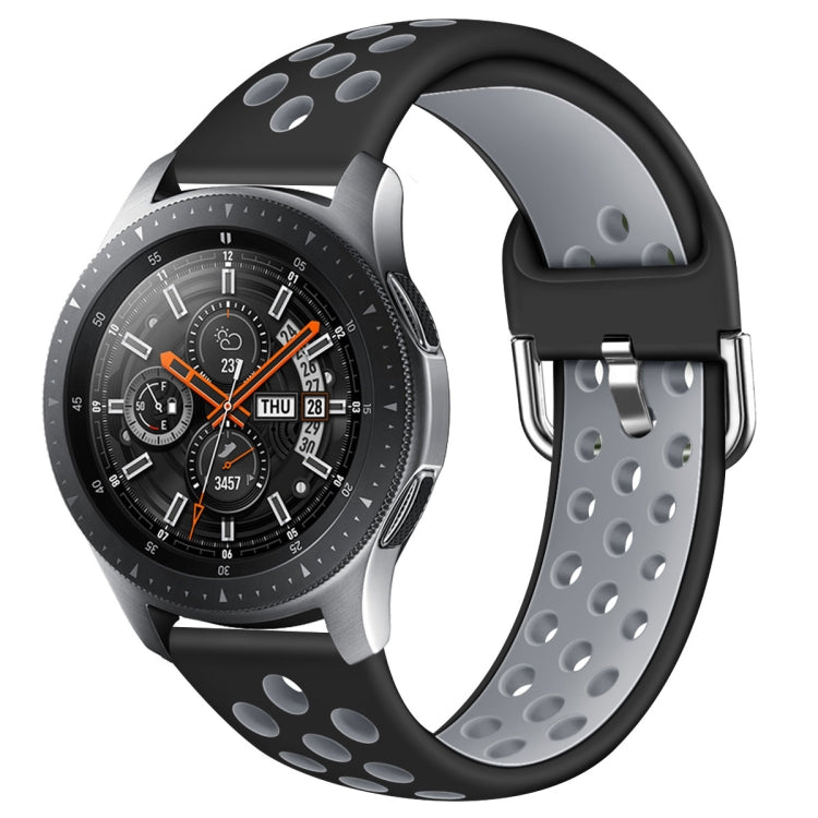 For Galaxy Watch 46 / S3 / Huawei Watch GT 1 / 2 22mm Smart Watch Silicone Double Color Wrist Strap Watchband, L