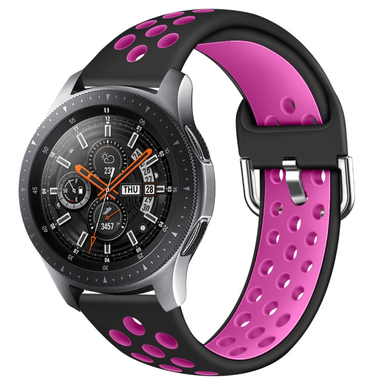 For Galaxy Watch 46 / S3 / Huawei Watch GT 1 / 2 22mm Smart Watch Silicone Double Color Wrist Strap Watchband, L