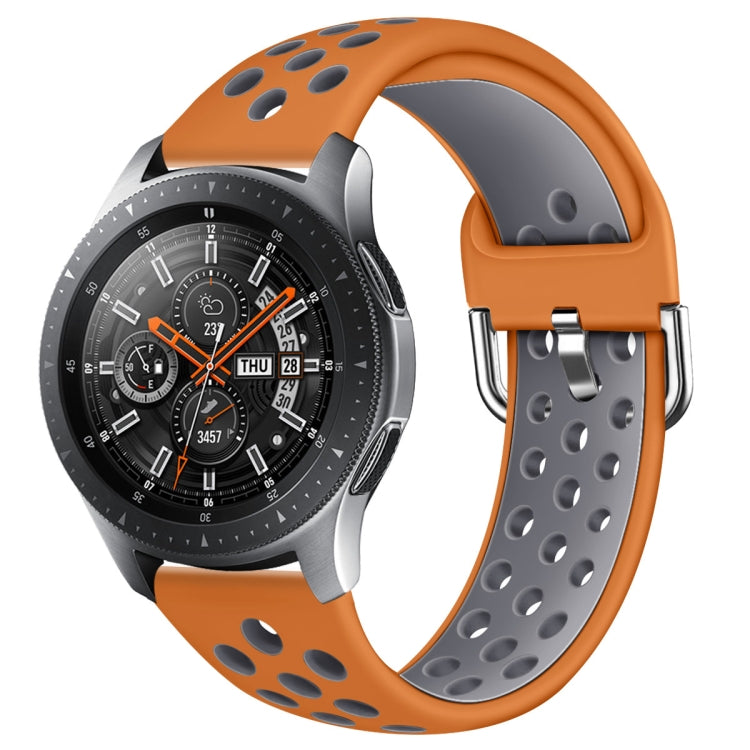 For Galaxy Watch 46 / S3 / Huawei Watch GT 1 / 2 22mm Smart Watch Silicone Double Color Wrist Strap Watchband, L