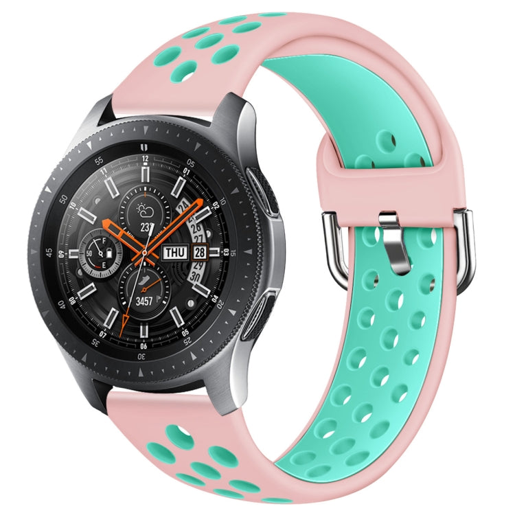 For Galaxy Watch 46 / S3 / Huawei Watch GT 1 / 2 22mm Smart Watch Silicone Double Color Wrist Strap Watchband, L