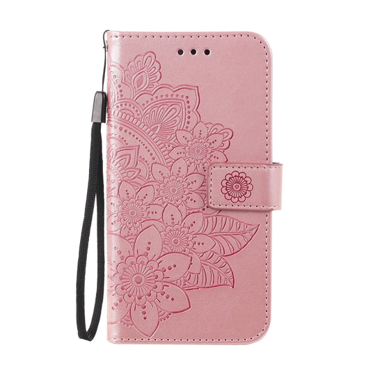 Burgundy floral flip case for iPhone 13 featuring protective raised petal design