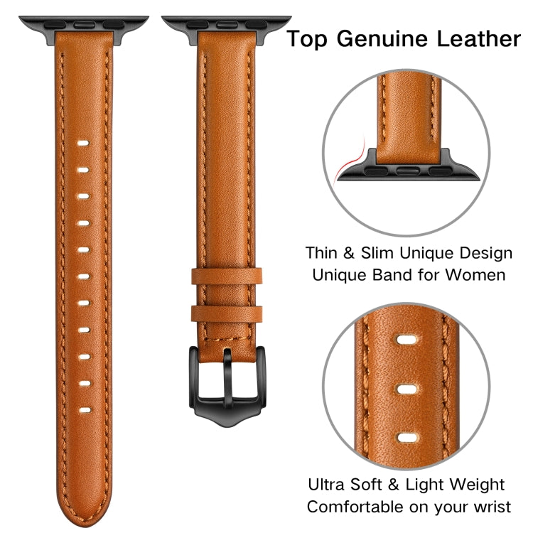 Business Style Leather Replacement Strap Watchband For Apple Watch Series, 7 41mm / 6 & SE & 5 & 4 40mm / 3 & 2 & 1 38mm, 7 45mm / 6 & SE & 5 & 4 44mm / 3 & 2 & 1 42mm