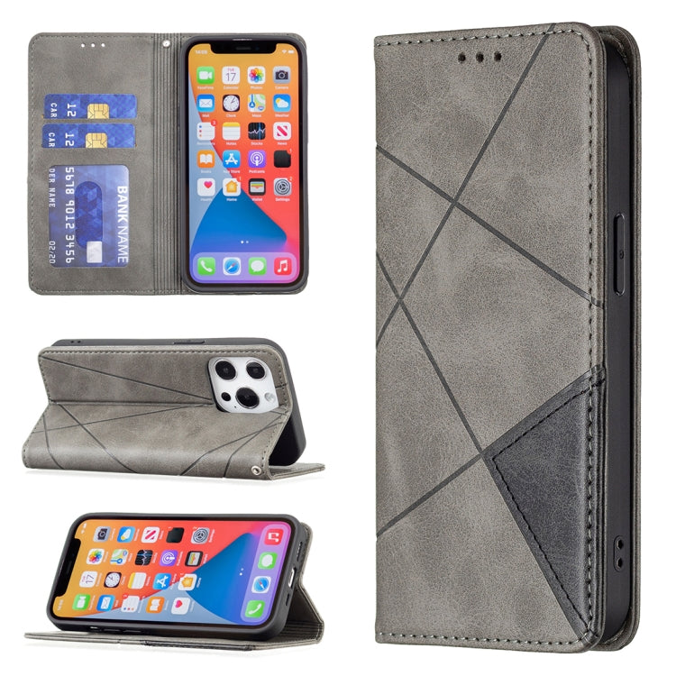 Rhombus Texture Horizontal Flip Magnetic Leather Case with Holder & Card Slots