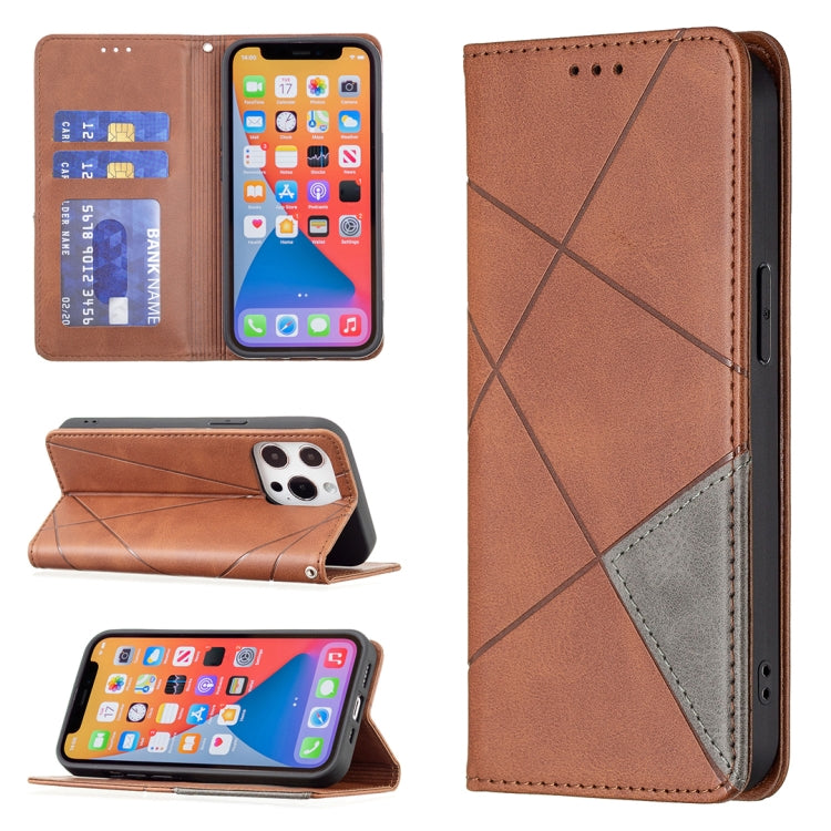 Rhombus Texture Horizontal Flip Magnetic Leather Case with Holder & Card Slots