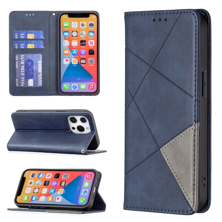 Rhombus Texture Horizontal Flip Magnetic Leather Case with Holder & Card Slots