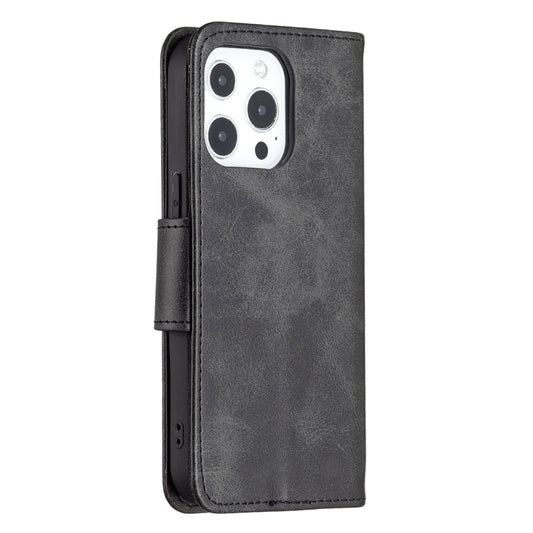 Lambskin leather texture protective case iPhone 13 Pro Max with built-in stand holder