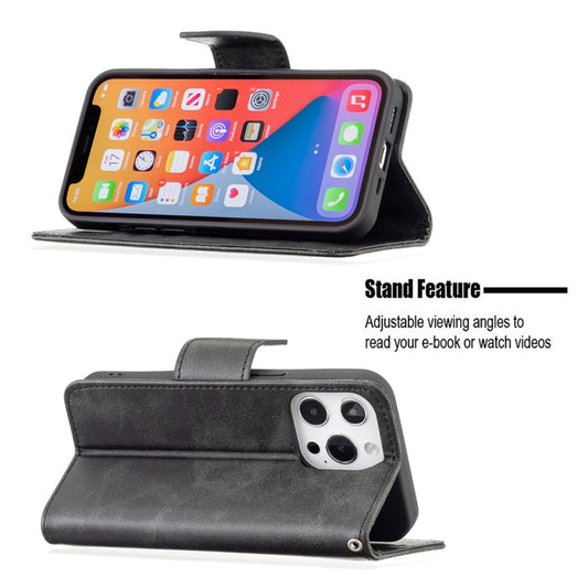 iPhone 13 Pro Max retro PU leather flip case, detailed stitching and texture close-up