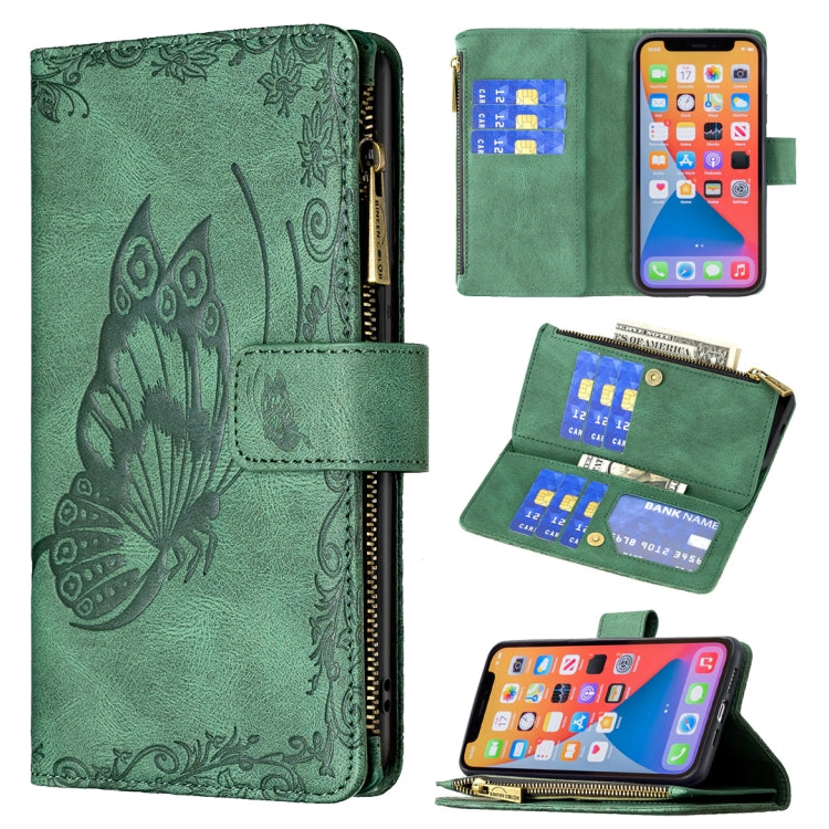 Flying Butterfly Embossing Pattern Zipper Horizontal Flip Leather Case with Holder & Card Slots & Wallet