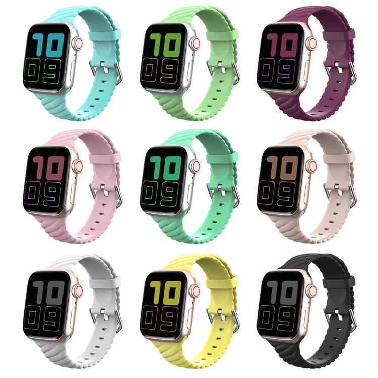 Solid color Twist Silicone Replacement Strap Watchband For Apple Watch Series, 7 41mm / 6 & SE & 5 & 4 40mm / 3 & 2 & 1 38mm, 7 45mm / 6 & SE & 5 & 4 44mm / 3 & 2 & 1 42mm