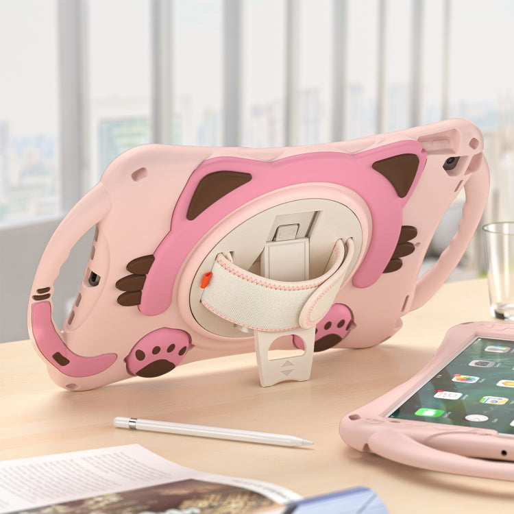 Étui de protection antichoc en EVA pour enfants, motif chat mignon, avec support, bandoulière et poignée, pour iPad 10.2 2021/2020/2019/Pro 10.5/Air 10.5