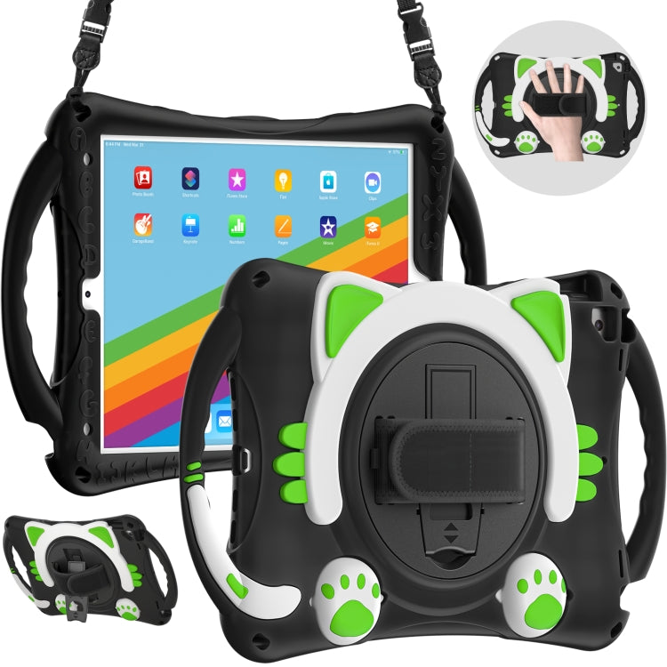 Étui de protection antichoc en EVA pour enfants, motif chat mignon, avec support, bandoulière et poignée, pour iPad 10.2 2021/2020/2019/Pro 10.5/Air 10.5