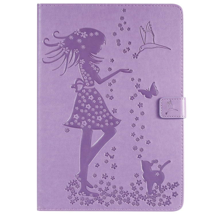 Pressed Printing Woman and Cat Pattern Horizontal Flip Leather Case with Holder & Card Slots & Wallet, For iPad 10.2 / Pro 10.5 / Air  2019, For iPad Mini 2019 & 4 & 3 & 2 & 1, For Galaxy Tab A 8.0 & S Pen (2019)