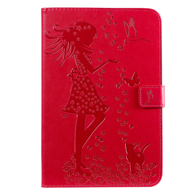 Pressed Printing Woman and Cat Pattern Horizontal Flip Leather Case with Holder & Card Slots & Wallet, For iPad 10.2 / Pro 10.5 / Air  2019, For iPad Mini 2019 & 4 & 3 & 2 & 1, For Galaxy Tab A 8.0 & S Pen (2019)