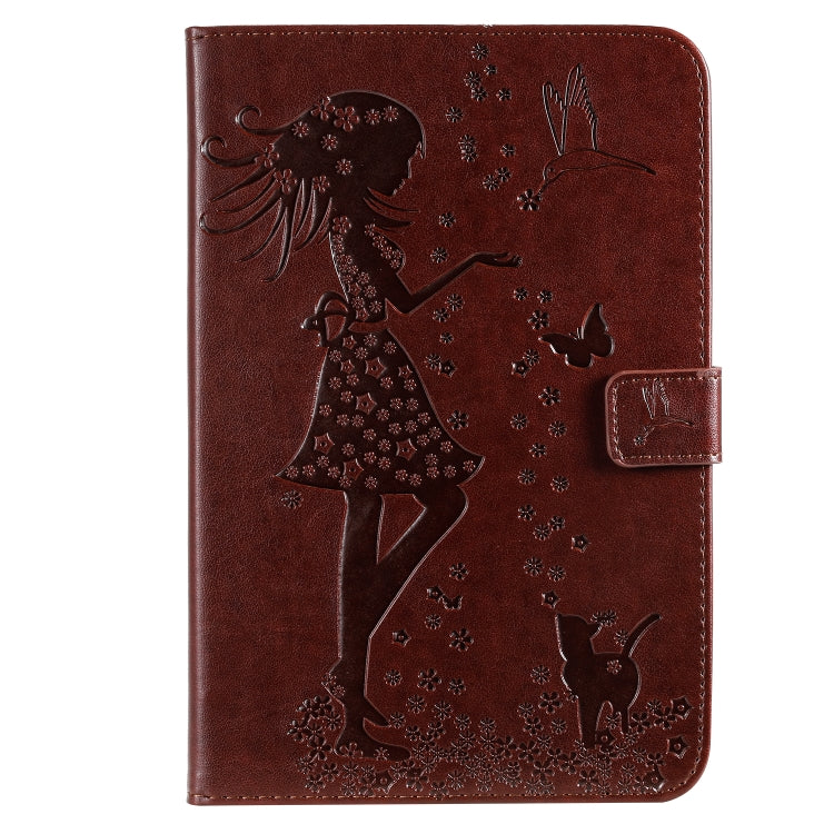Pressed Printing Woman and Cat Pattern Horizontal Flip Leather Case with Holder & Card Slots & Wallet, For iPad 10.2 / Pro 10.5 / Air  2019, For iPad Mini 2019 & 4 & 3 & 2 & 1, For Galaxy Tab A 8.0 & S Pen (2019)