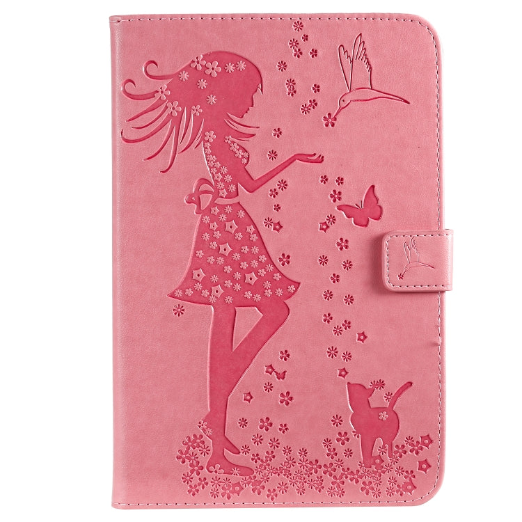 Pressed Printing Woman and Cat Pattern Horizontal Flip Leather Case with Holder & Card Slots & Wallet, For iPad 10.2 / Pro 10.5 / Air  2019, For iPad Mini 2019 & 4 & 3 & 2 & 1, For Galaxy Tab A 8.0 & S Pen (2019)