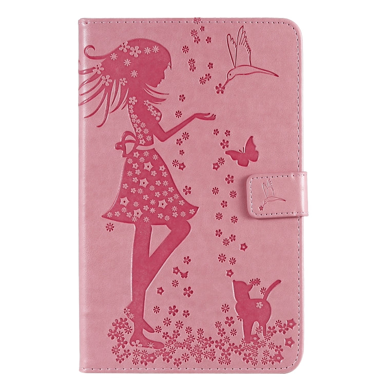 Pressed Printing Woman and Cat Pattern Horizontal Flip Leather Case with Holder & Card Slots & Wallet, For iPad 10.2 / Pro 10.5 / Air  2019, For iPad Mini 2019 & 4 & 3 & 2 & 1, For Galaxy Tab A 8.0 & S Pen (2019)